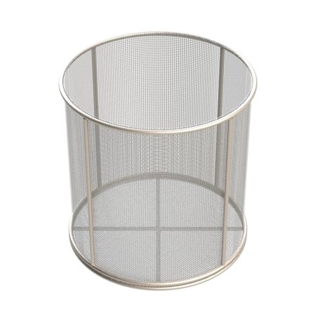 ANYSIZEBASKET Round Wire Mesh Basket: 8Dia. x 8H, 304 SS, 3/16 Rod Frame, No Handles, Mesh: 8 x .047 TMT-080RND080-N08S